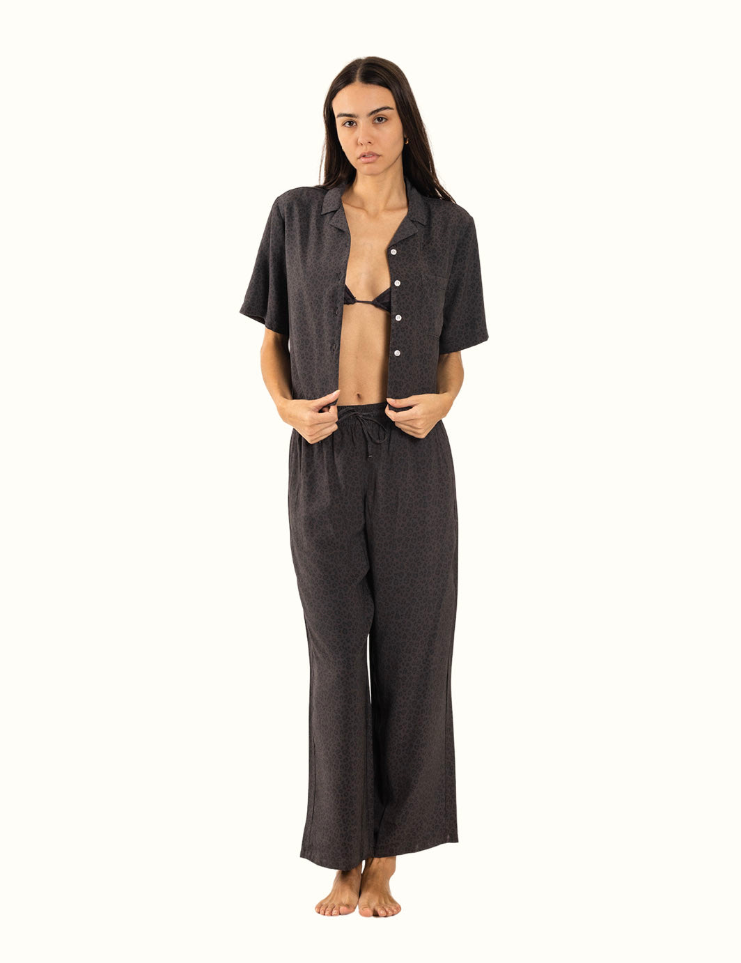 Shasmi Women's & Girls Lepard Black Lepard Print Dress Pants