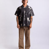 Hurricane Palm Stretch Cabana Shirt - Black