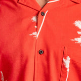 Hurricane Palm Stretch Cabana Shirt - Red