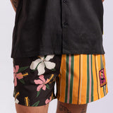 Bloom Stripe Split Swim Short