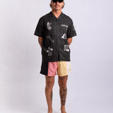 Hurricane Palm Stretch Cabana Shirt - Black