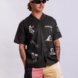 Hurricane Palm Stretch Cabana Shirt - Black