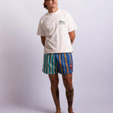 Double Stripes Split Swim Short