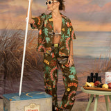 Palm Crop Buttonup - Brown