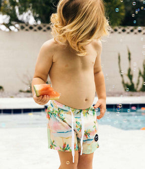 Pastel Palmy Swim Short - Kids