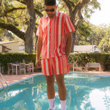 Multi Stripe Swim Short - Red