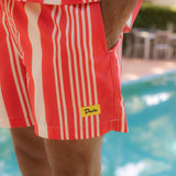 Multi Stripe Swim Short - Red