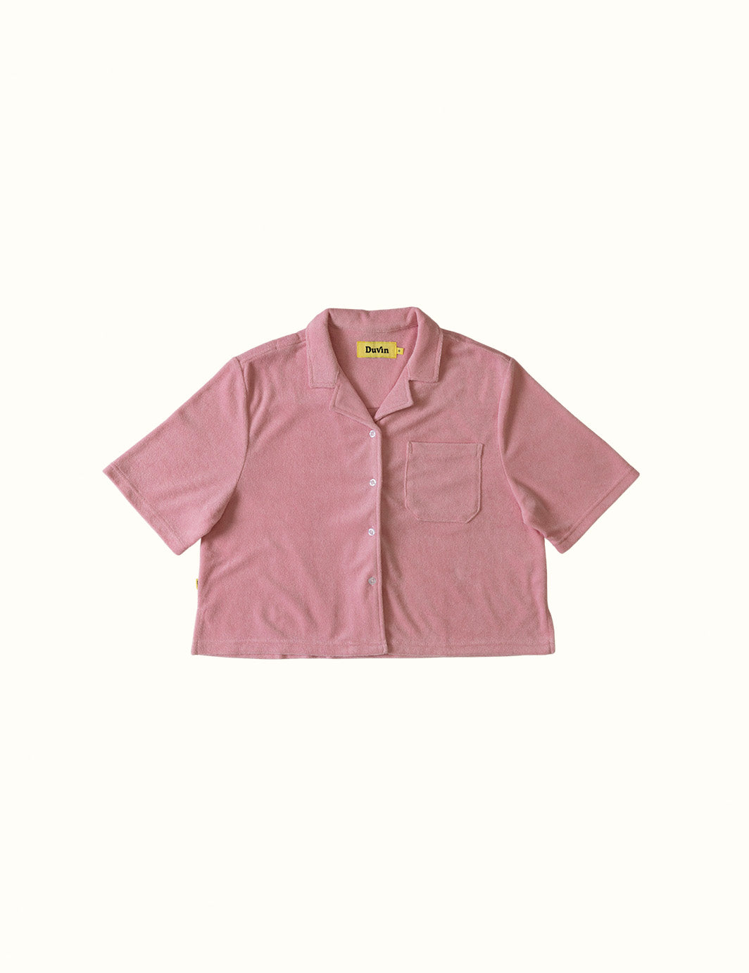 Terry Crop Buttonup - Pink