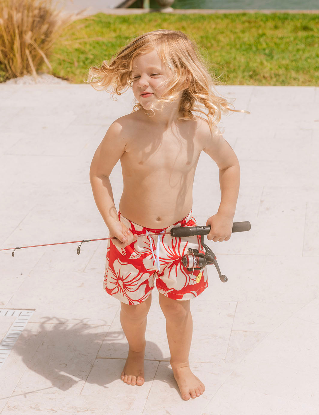 Trouble In Paradise Swim Short Red - Boys