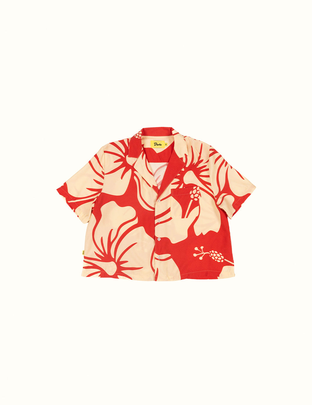 Trouble In Paradise Crop Buttonup Red