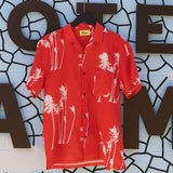 Hurricane Palm Stretch Cabana Shirt - Red