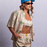Salty Tencel Crop Cabana Shirt