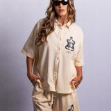 Gator Cotton Crop Cabana Shirt - Antique