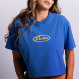 Oval Flower Crop Tee - Blue