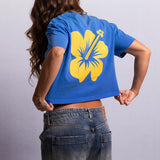 Oval Flower Crop Tee - Blue