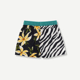 Flower Zebra Swim Short Black - Boys