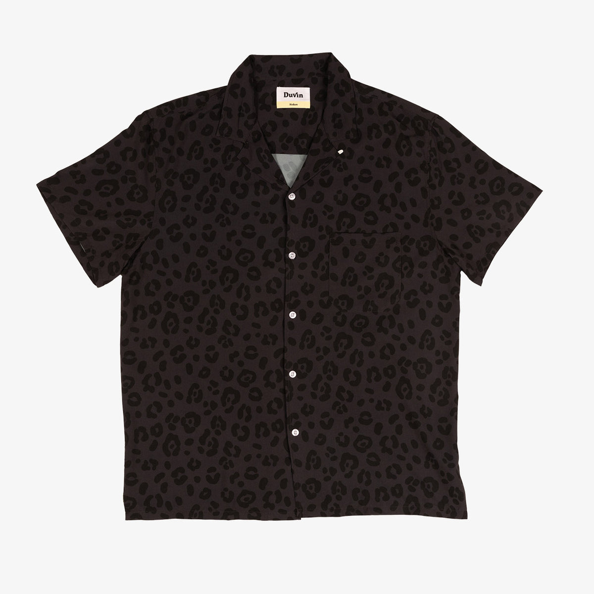 Black Leopard Buttonup Shirt - Lightweight Stretch