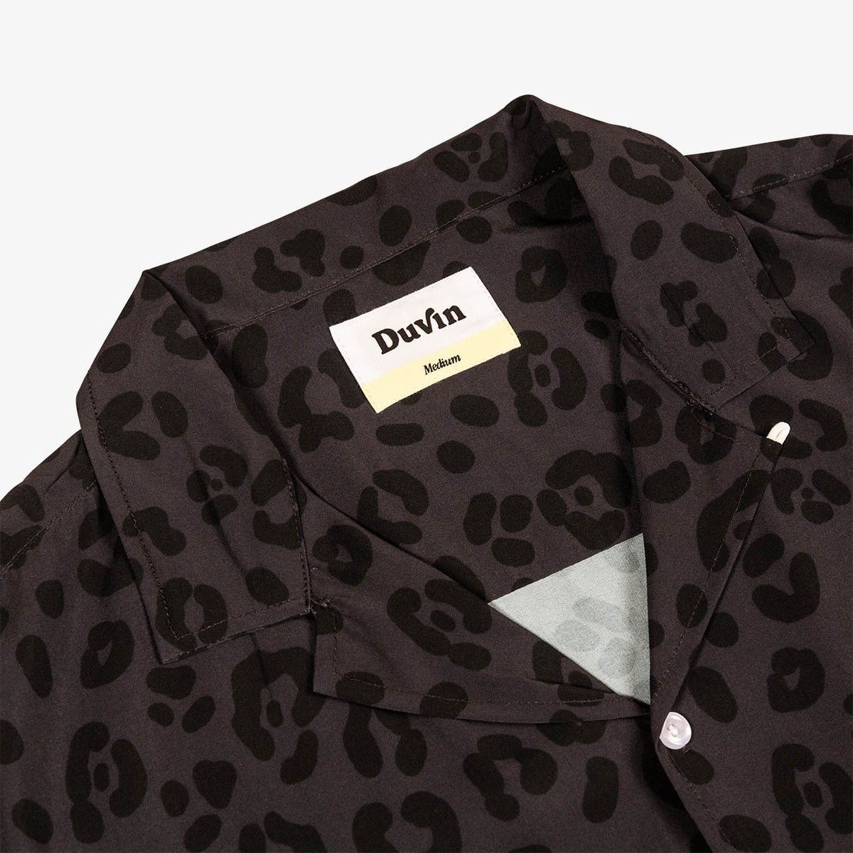 Black Leopard Buttonup Shirt - Lightweight Stretch