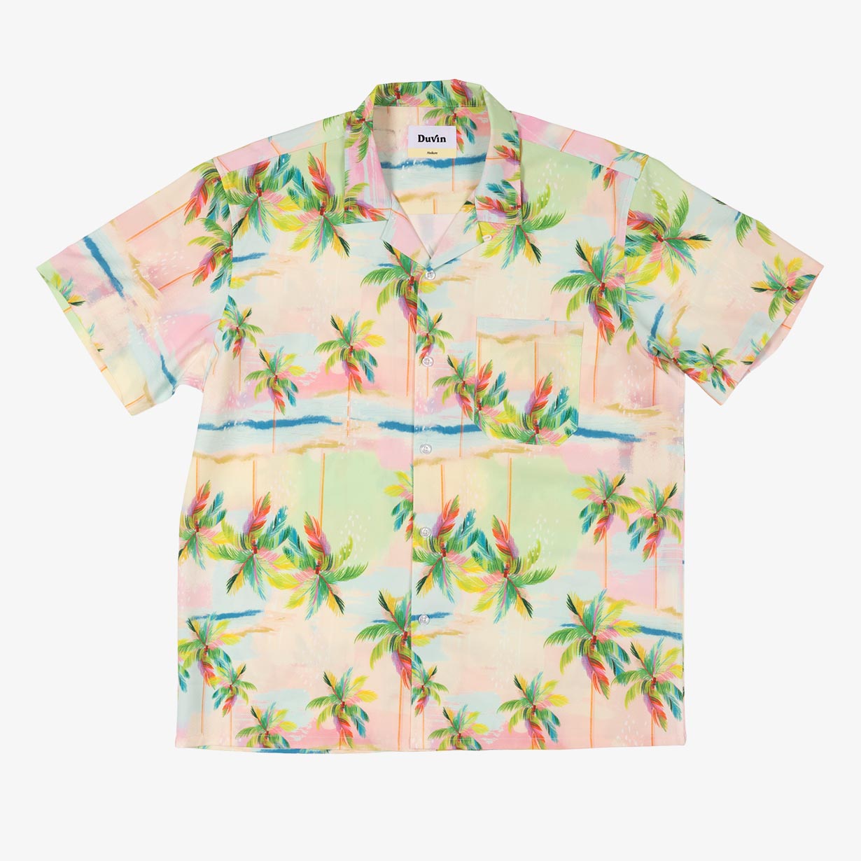 Pastel Palmy Buttonup Shirt - Lightweight Stretch