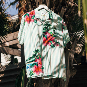 Pinstripes Floral Buttonup Shirt