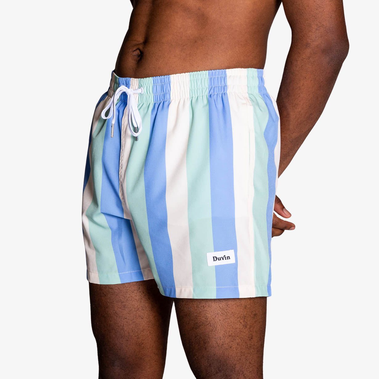 Mens Stripe Swim Design | Short Inseam Duvin Swim | Suits 5\'\'