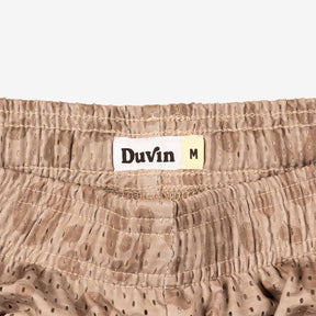 Leopard Mesh Lounge Short Tan