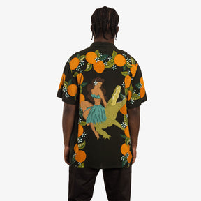 Tropical Orange Buttonup Shirt