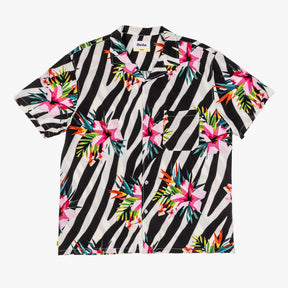 Zebra Floral Buttonup Shirt - Lightweight Stretch